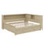 Lit de jour double en bois avec tablettes de rangement et lit gigogne