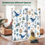 Cloison pliante 4 panneaux paravent Royal Nautical Whales Sea Turtles Lhages-134449280-134449282