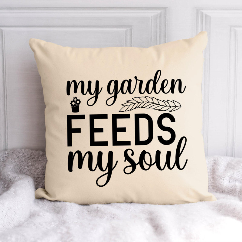 Citation amusante «Garden Lover» 998 - Coussin décoratif inclus, H 18 po x l 18 po