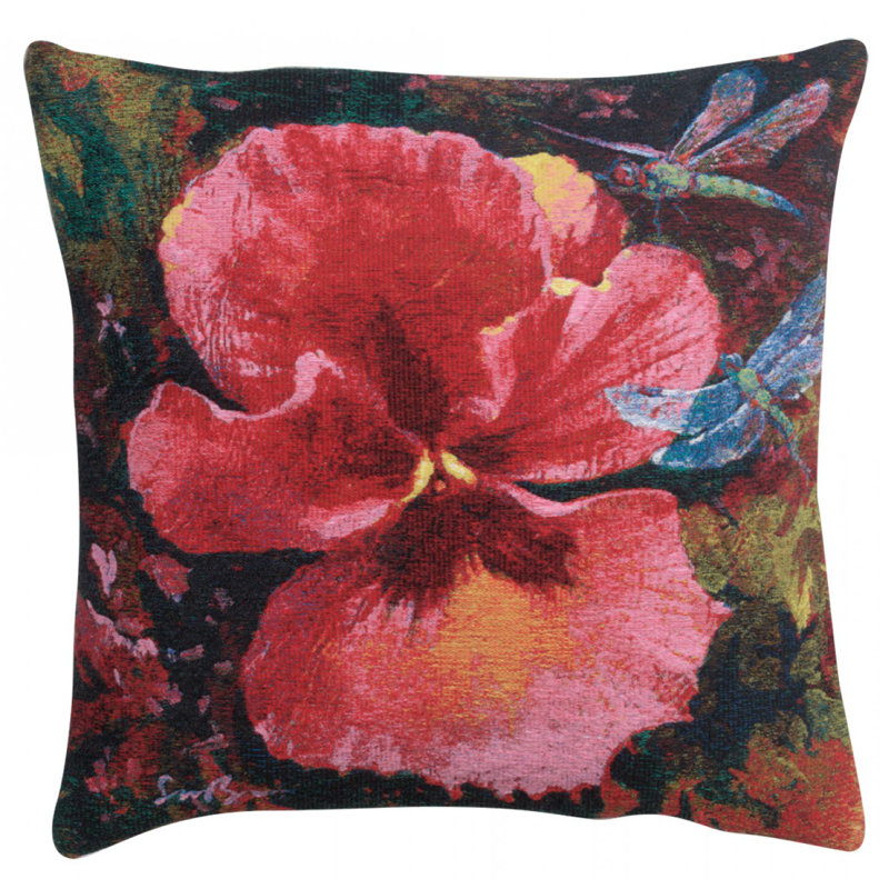 Floral Cotton Blend Pillow Cover