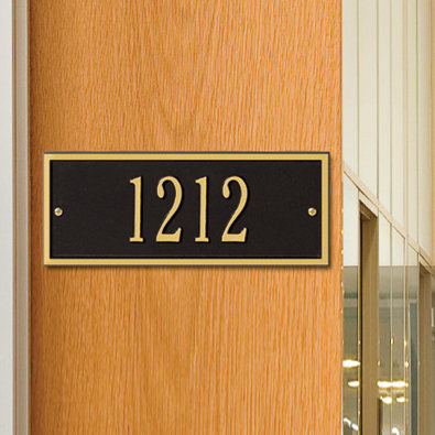 Hartford 1-Line Wall Address Plaque, Pewter Silver, Yes
