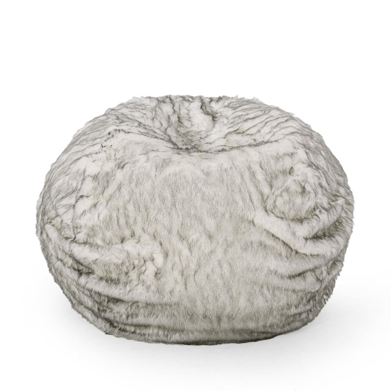 Petit fauteuil à billes arrondi en fausse fourrure de 5 pieds