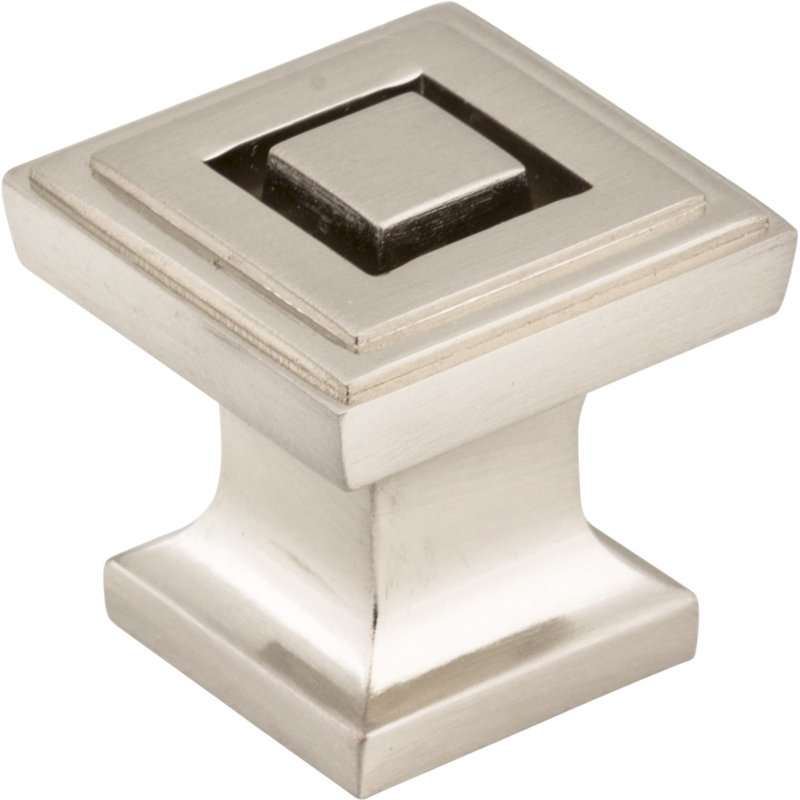 Delmar Square Knob, Satin Nickel, 1"