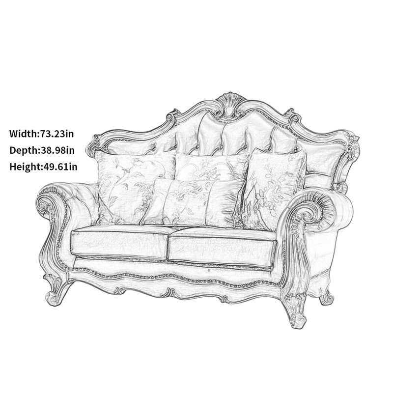 Almira, H 49,61 po x l 73,23 po x P 38,98 po
