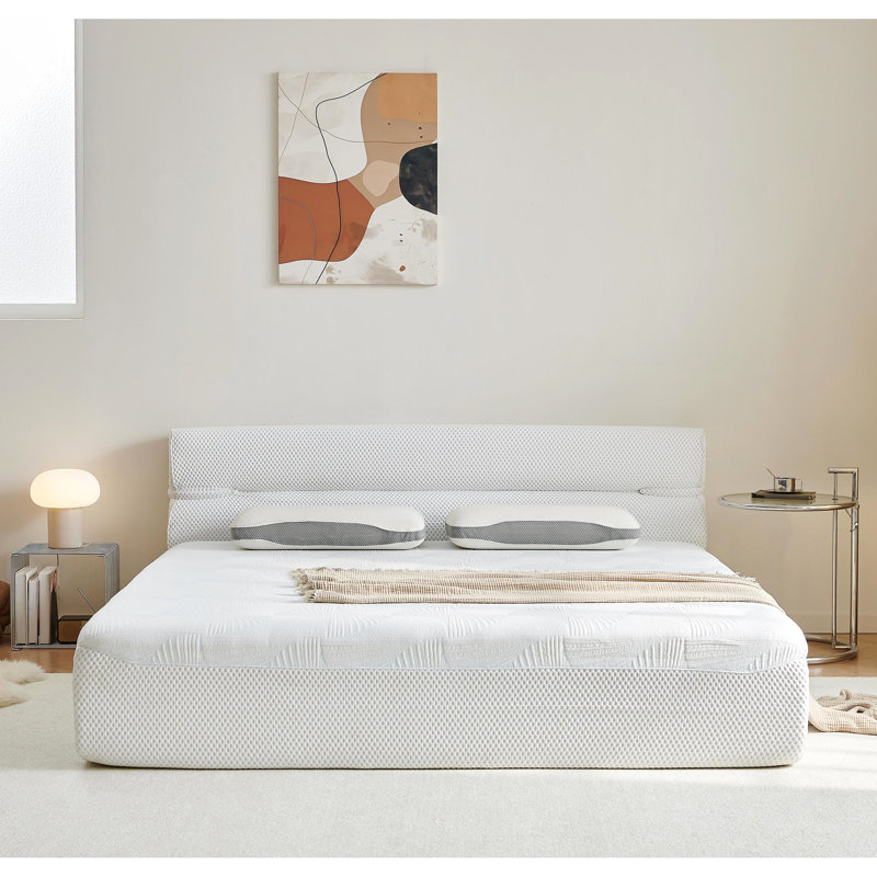 15 - Inch All In One Full Mattress & Bed Frame With Cooling Functionality, Soft Foam Sponge, No Assembly For Apartment Size Foam, Stability, Non Slip Bedroom