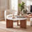 Solid Mango Wood Coffee Table, White