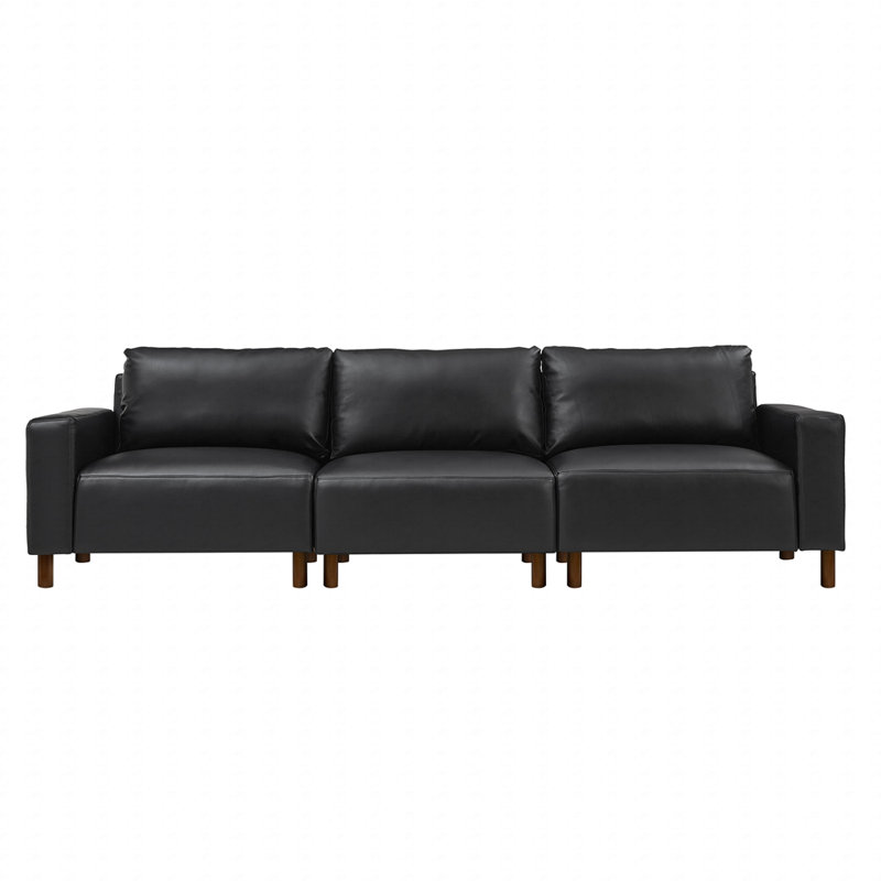 Canapé en cuir synthétique 112 po, Noir