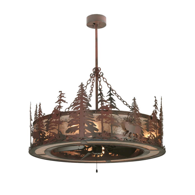 Elk At Dusk 8 - Light Chandelier