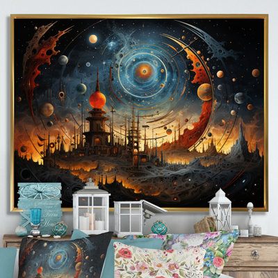 " City With Many Planets And Stars "