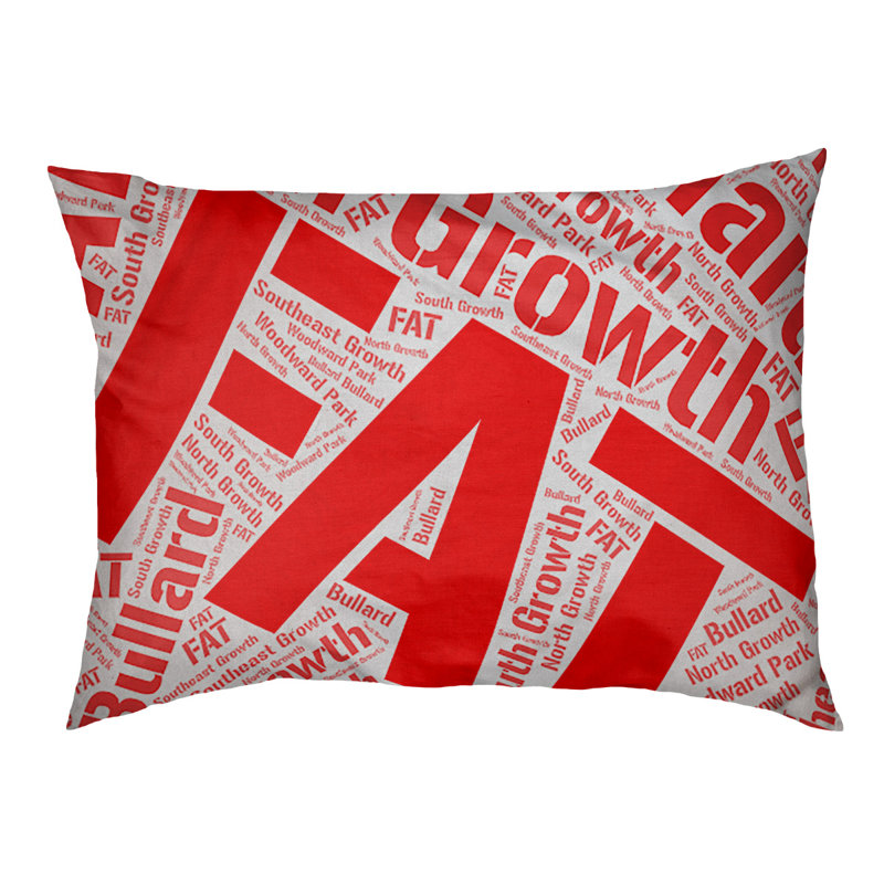 Coussin de chien « districts », Rouge, Grand (l 40 po x P 30 po x H 14 po), Fresno