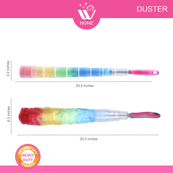Superio Hand Duster for Cleaning, Rainbow Colored Dust Remover for Home,  Office