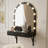 Wall Mounted Floating Makeup Vanity Desk With 3-color Led Lighted Mirror & Power Outlet, Compact Dressing Table With Large Storage For Bedroom-73117677