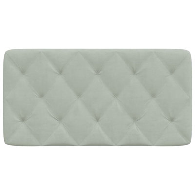 Coussin de tête de lit vidaXL gris clair en velours de 100 cm Piran
