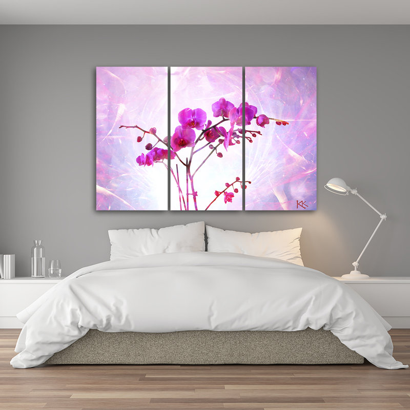 Essential Orchid - 3 Piece Wrapped Canvas Print Set, 100cm H x 150cm W