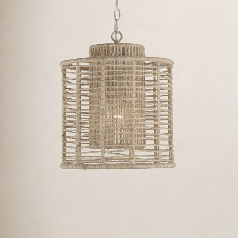 Aretha Karlie 1 - Light Drum Pendant, Burnished Silver