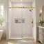 Porte de douche coulissante simple sans cadre l 44 à 48 po x H 76 po, verre trempé 1/4 po, or brossé