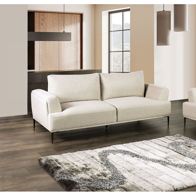 Canapé rembourré 81 po Kertu, Beige clair