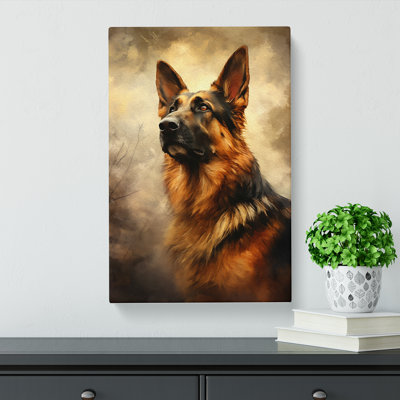German Shepherd Romanticism No.2 - Wrapped Canvas