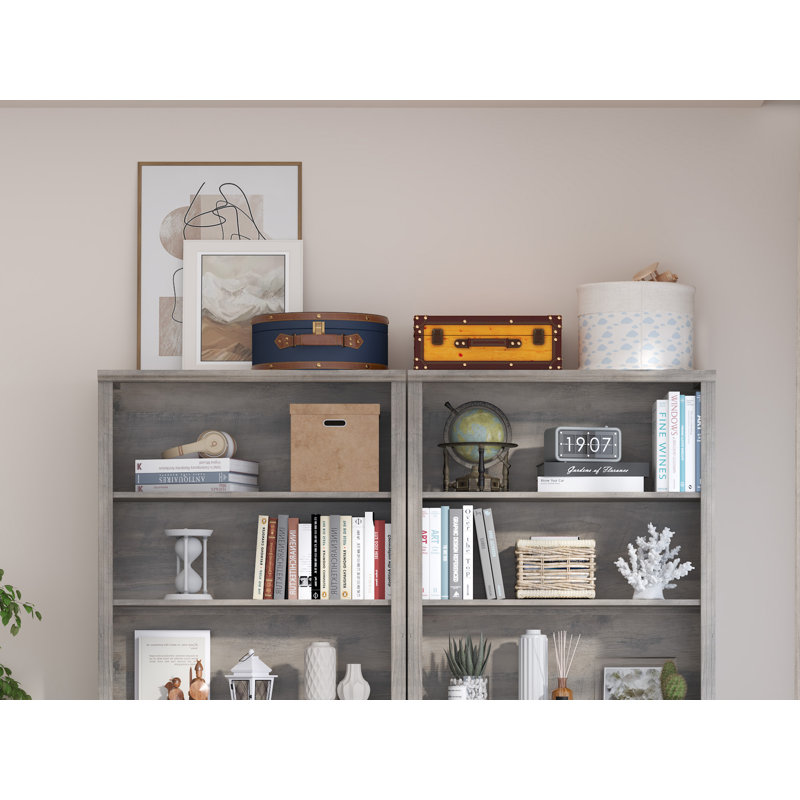 Bibliothèque moderne 71,4 "de haut avec portes, bibliothèque à 6 niveaux avec poignées rétro pour bureau à domicile, salon 