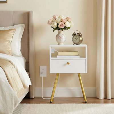 Daulton Nightstand with Built-In Outlets by Willa Arlo Interiors