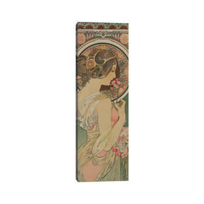Primrose, 1899 by Alphonse Mucha - Wrapped Canvas Panoramic Print