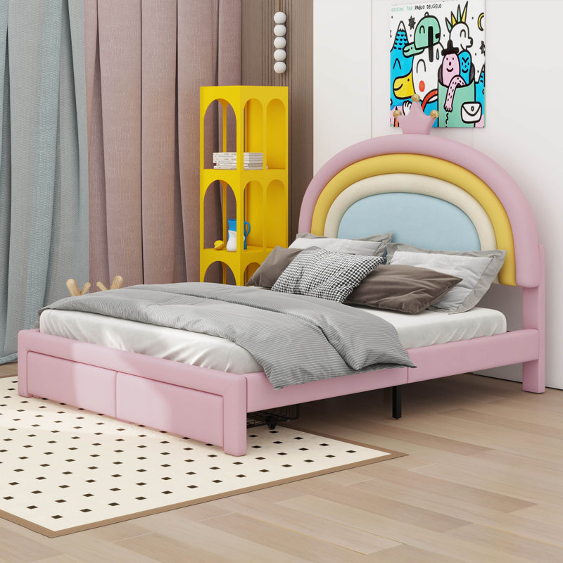 Lit plateforme en velours Aristeu, Double