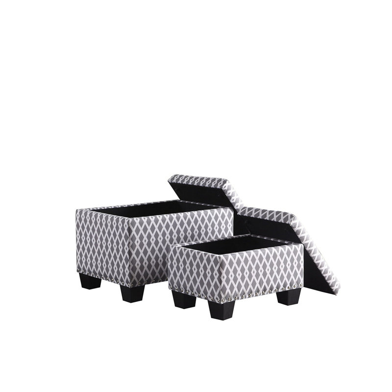 17" Tall Storage Ottoman With Additional Storage Seating