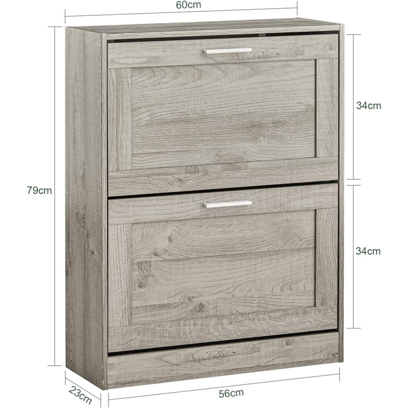 24 Pair Flip Down Shoe Storage, Gray