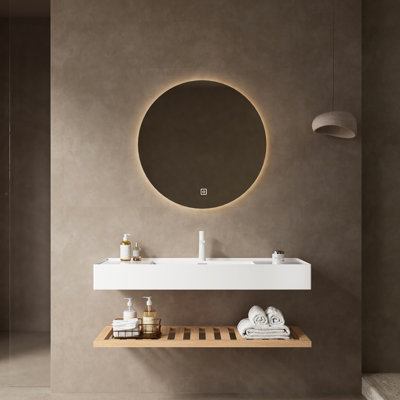 Lavabo-vasque de meuble-lavabo 48 po, lavabo flottant en acrylique. Design rectangulaire blanc. Aspect bois naturel. Tablettes de rangement. Installation simple avec lavabo. Lavabo rectangulaire. Disponible. Méthode