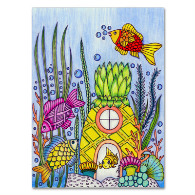 Carson KCDoodleArt 'Sea Life 4 - Color' Drawing Print on Wrapped Canvas