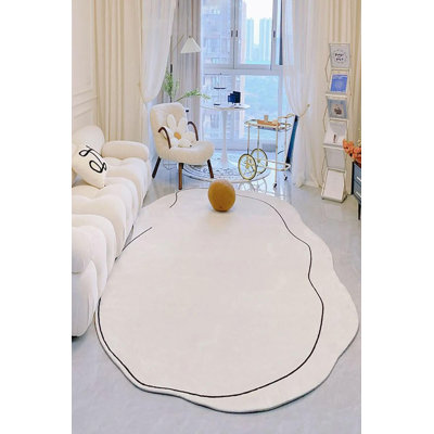 Oval Modern Area Rug with Non-Slip Backing
