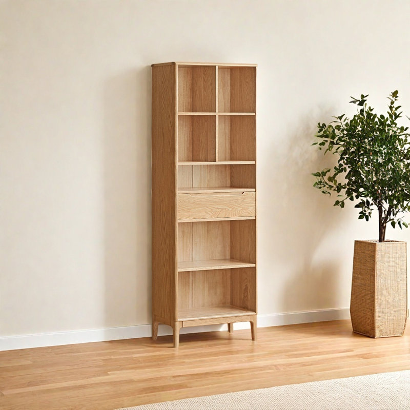 Bibliothèque en bois massif de style italien, (5 tablettes) H 74,8 po x l 27,56 po x P 12,6 po