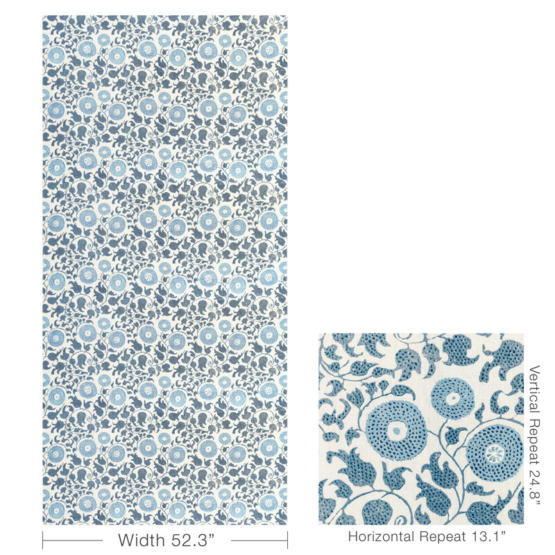 Eldora Print Fabric, Slate