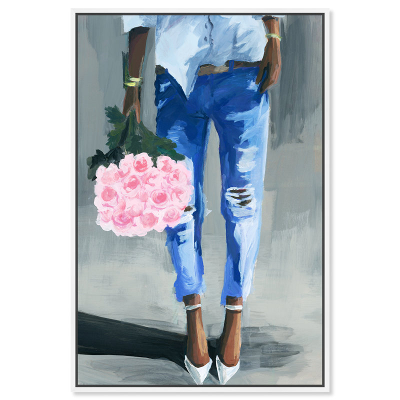 «Me and My Bouquet», reproduction d'impression, Cadre blanc, H 24 po x l 36 po