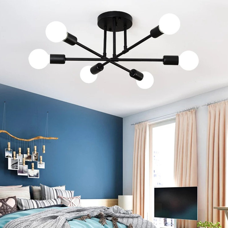 6-Light Chandelier, Black