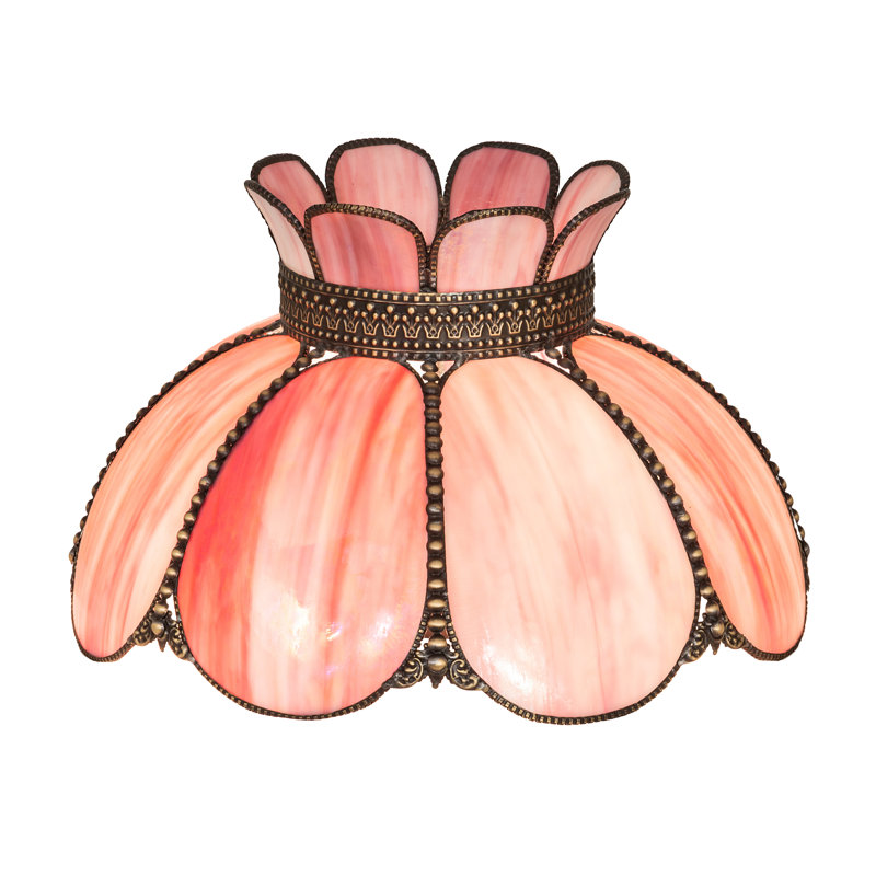 Abat-jour en verre Annabelle H 11 po x l 18 po (Uno) en rose