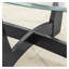 Table basse ronde en verre 23,5 po avec cadre en bois noir