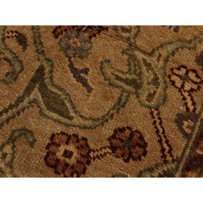 Tapis de couloir gris / brun en laine noué à la main 2 pi 9 po x 5 pi 7 po Patchett