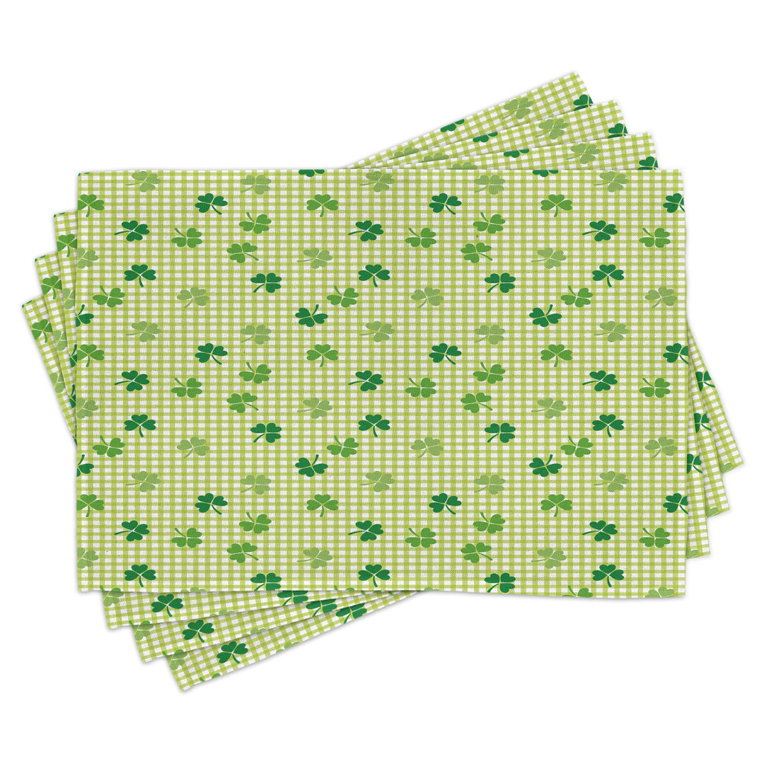 Platzmatten, Checkered Retro Shamrocks, Irland, Mehrfarbig