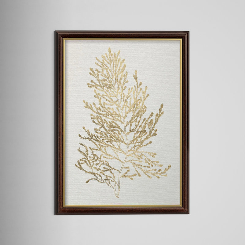 Gilded Algae IV - reproduction d'art sur toile encadrée, H 20 po x l 16 po x P 1 po