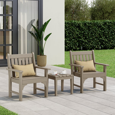 Chaise de jardin avec accoudoirs en polyester 3 pièces Laguna