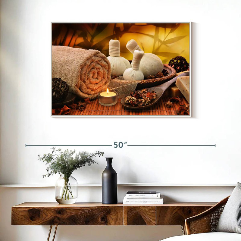 Time For Spa, Cadre flottant blanc, 37 po x 25 po