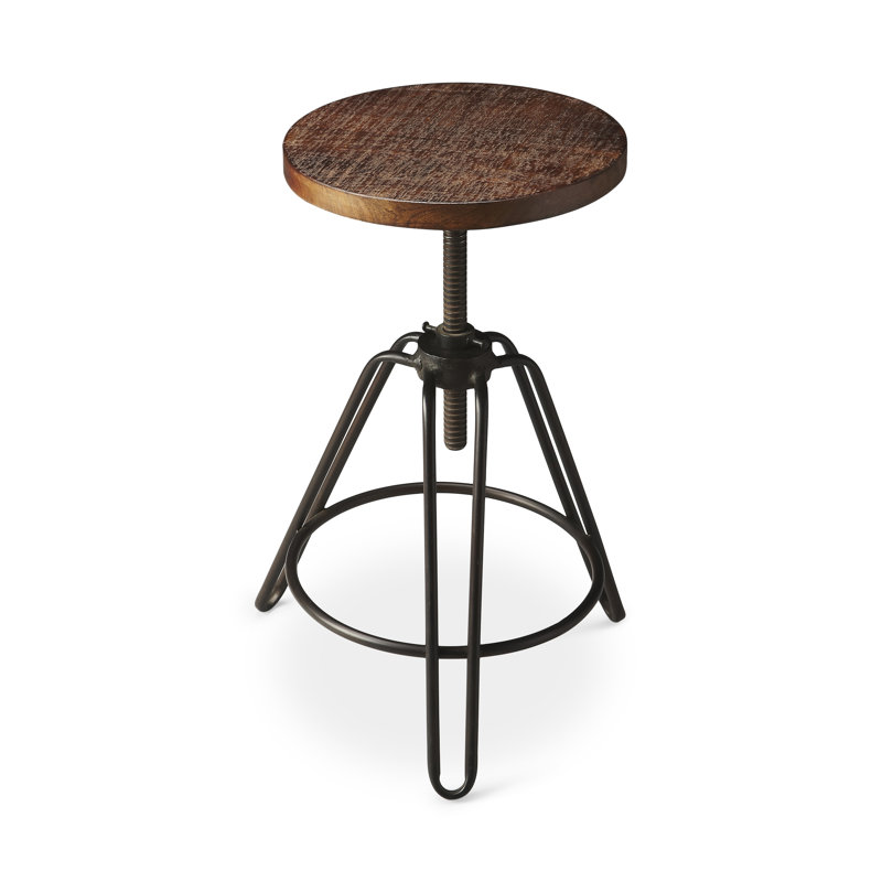 Mango Solid Wood Adjustable Height Bar Stool