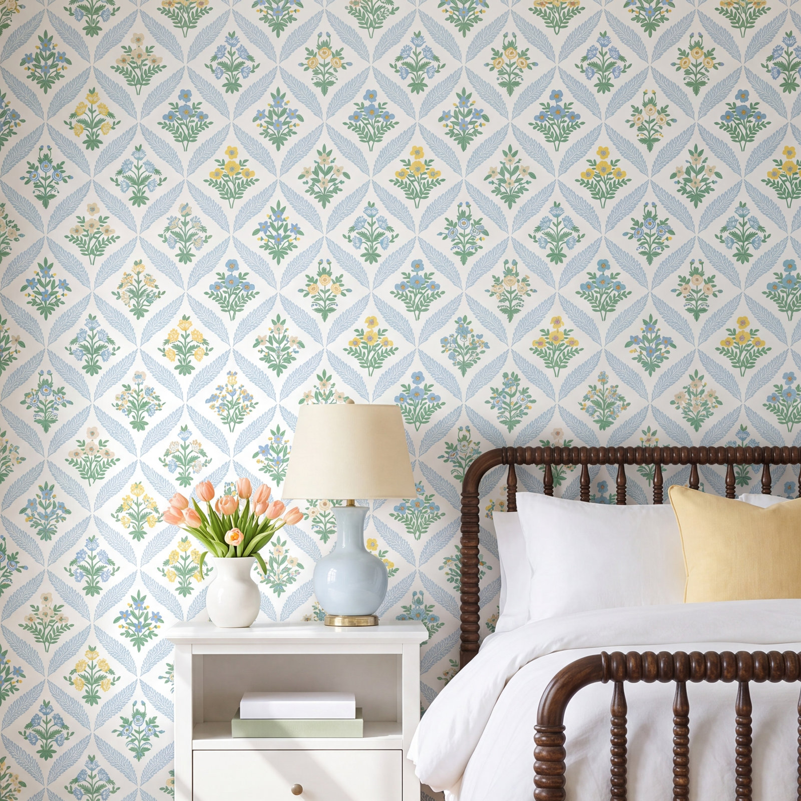 Rifle Paper Co. Estee Garden Wallpaper Double Roll, Blue