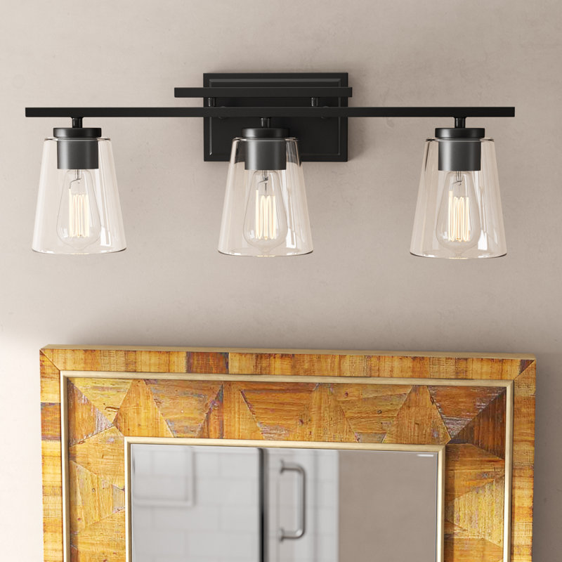 Averi 3-Light Dimmable Vanity Light in Black, Black