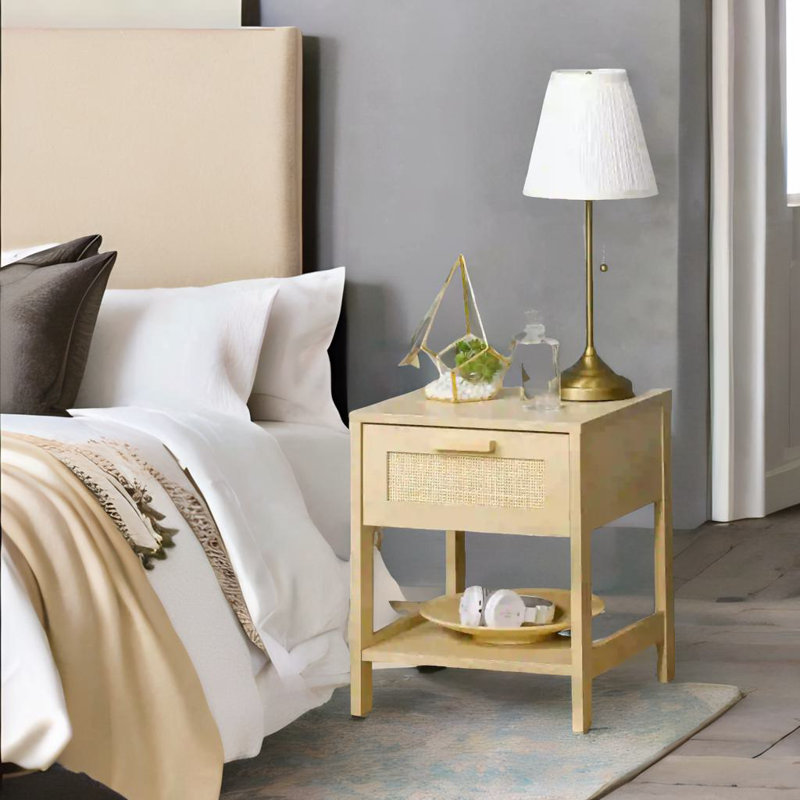 Anthimos 40cm W Manufactured Wood Bedside Table