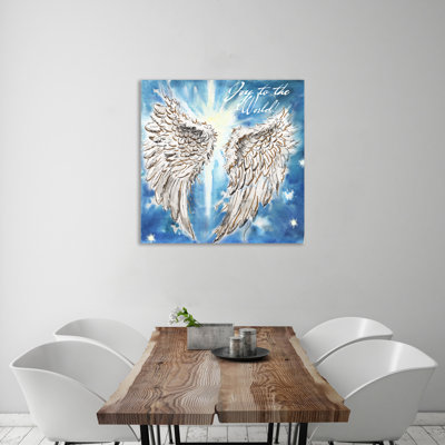 Watercolor Angel's Wings: Joy To The World, toile tendue avec châssis