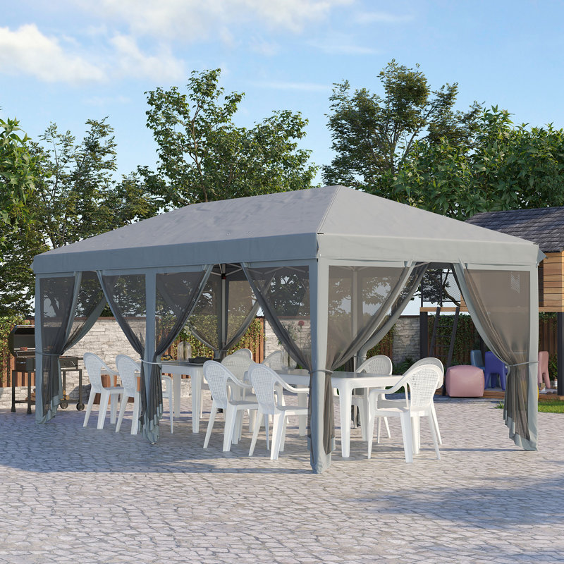 Auvent avec moustiquaire 10 pi x 20 pi Outsunny, 106.25" H x 116.25" W x 128.00" D