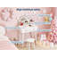 Ensemble de coiffeuse pour enfants avec lumières et miroir, ensemble de maquillage princesse en forme d'ours avec tiroirs de rangement-524690448