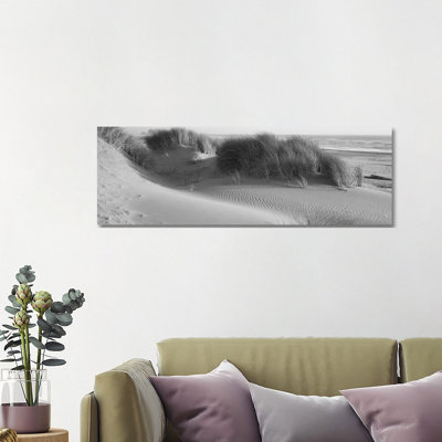 Grass on the Beach, Pacific Ocean, Bandon State Natural Area, Bandon, Oregon, USA 1 Piece Wrapped Canvas Panoramic Wall Art